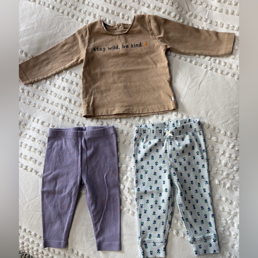 Baby Outfit - Mori Top + 2 Carter's Leggings